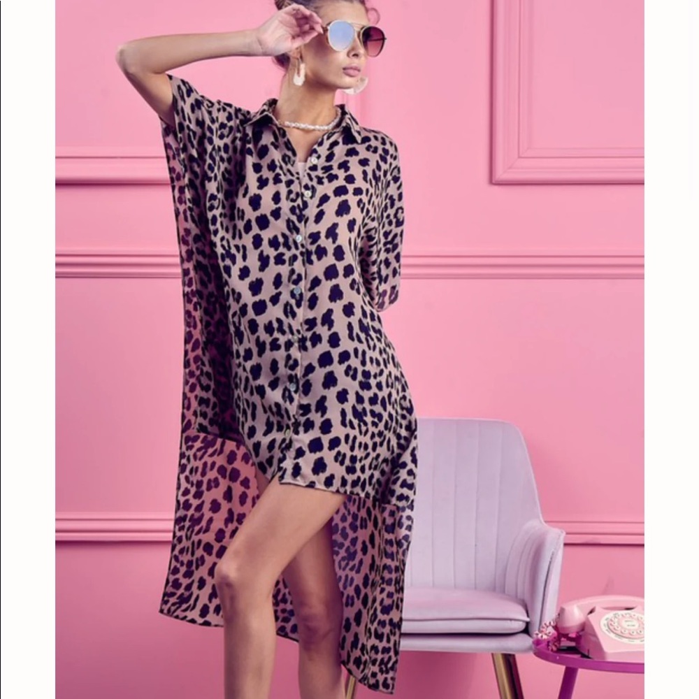 Drop Shoulder Leopard Dress Shirt 🚨 LOW STOCK!!!
